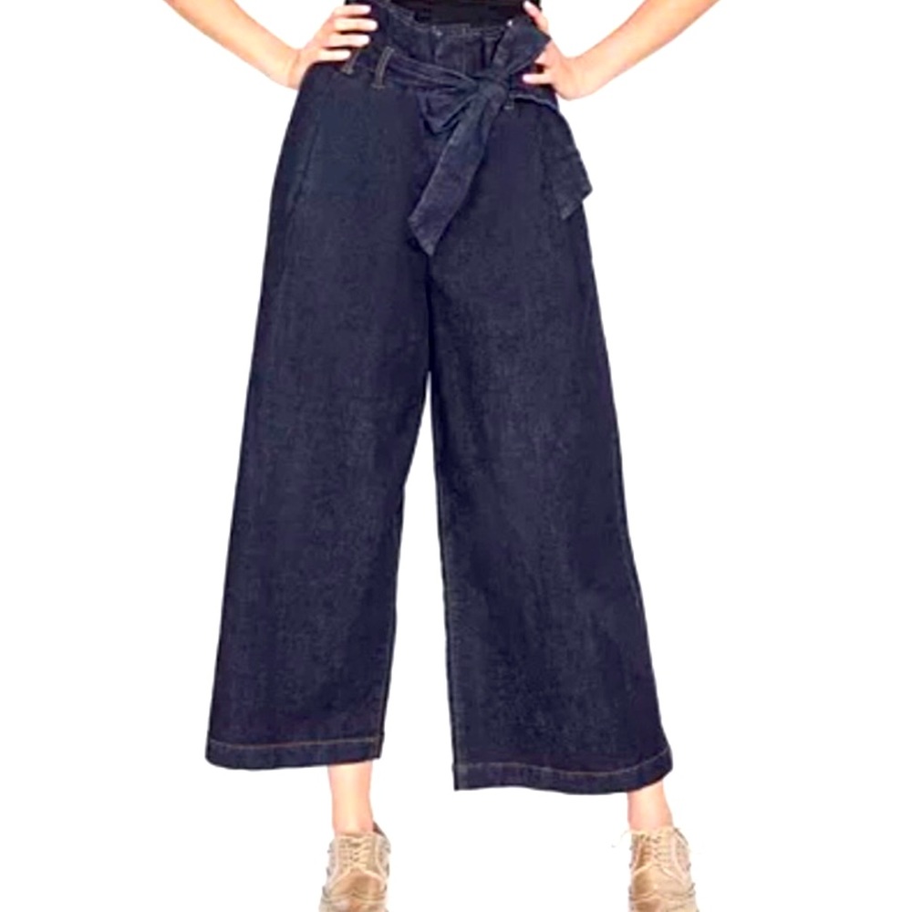Rachel Roy Denim Wide Leg‎ Stretch Capri Size 29
